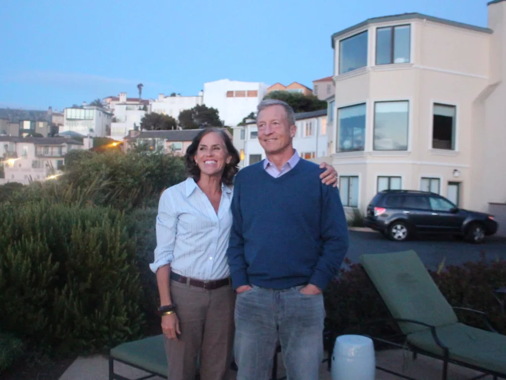 Family managing finances at the bank